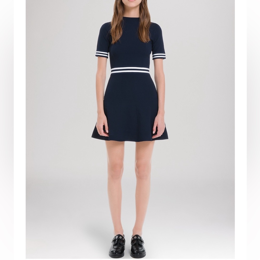 Sandro Navy and white Rayana dress